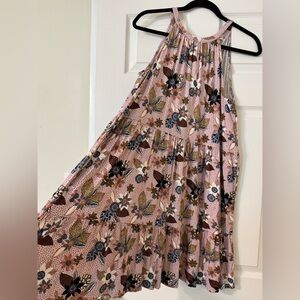 Loft Floral Flowy Halter Dress